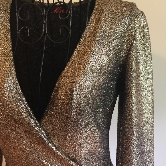 SOLD Gold Long Sleeve Dress - Picture 2 of 6